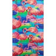 Fabulous Flamingos - Flamingo - Large - all over - Blue